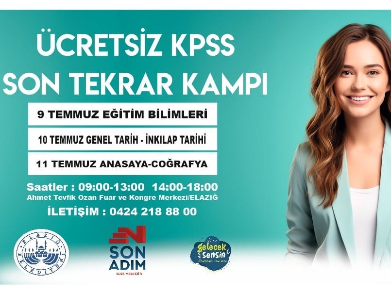 Elazığ'da ücretsiz KPSS son tekrar kampı başladı