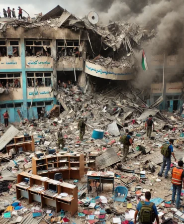 İsrail'in Gazze'deki Okullara Saldırısından Bir Görsel