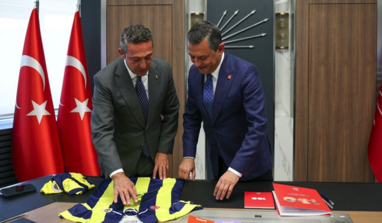 Fenerbahçe Başkanı Ali Koç, CHP Genel Merkezi'nde Özgür Özel ile