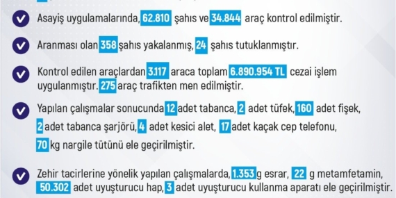 Elazığ’da 3.117 araca 6 milyon 890 bin lira ceza kesildi