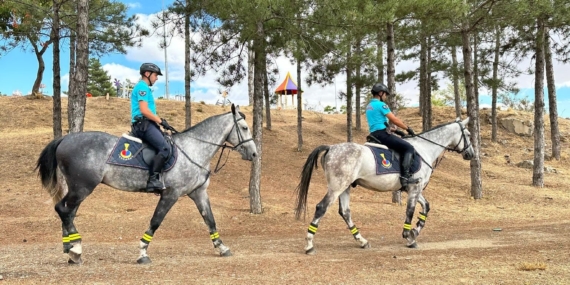 Elazığ İl Jandarma Komutanlığı Atlı Birliği, Cip Mesire Alanında Önleyici Kolluk Devriyesi Yaptı