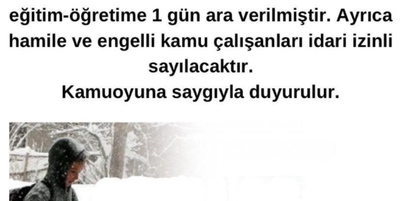 Bingöl'ün Karlıova İlçesinde Eğitime Kar Engeli Bingöl’ün Karlıova İlçesinde Eğitime Kar Engeli