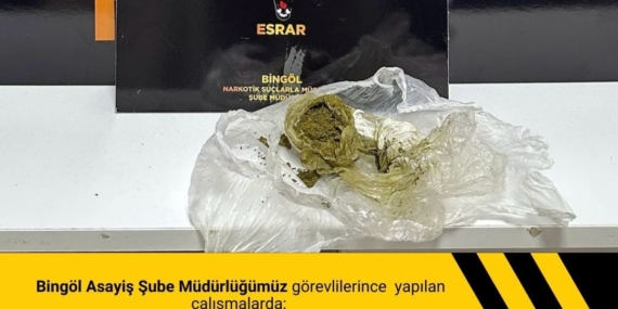 Bingöl'de Uyuşturucu Operasyonu: 28.50 Gram Uyuşturucu Ele Geçirildi Bingöl’de Uyuşturucu Operasyonu: 28.50 Gram Uyuşturucu Ele Geçirildi