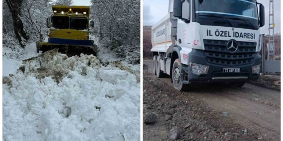 Elazığ'da Kapanan Köy Yolları Açıldı Elazığ’da Kapanan Köy Yolları Açıldı