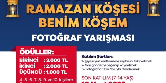 Yeşilyurt Kent Konseyi'nden 'En Güzel Ramazan Köşesi Benim Köşem' Fotoğraf Yarışması Yeşilyurt Kent Konseyi’nden ‘En Güzel Ramazan Köşesi Benim Köşem’ Fotoğraf Yarışması