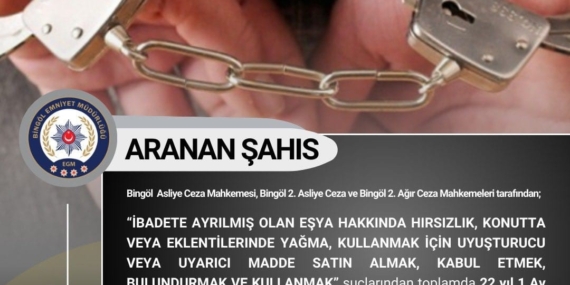 Bingöl'de Aranan 6 Kişi Hapis Cezasıyla Yakalandı Bingöl’de Aranan 6 Kişi Hapis Cezasıyla Yakalandı