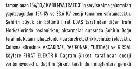 Elazığ'da Elektrik Kesintisi: Bilmeniz Gerekenler Elazığ’da Elektrik Kesintisi: Bilmeniz Gerekenler