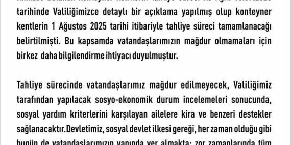Elazığ'daki Konteyner Kentlerin Tahliyesi Yarın Başlıyor Elazığ’daki Konteyner Kentlerin Tahliyesi Yarın Başlıyor