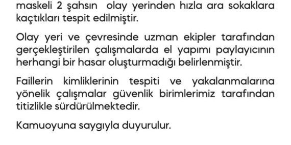Diyarbakır Emniyet Müdürlüğü’ne Yönelik EYP’li Saldırı Girişimi