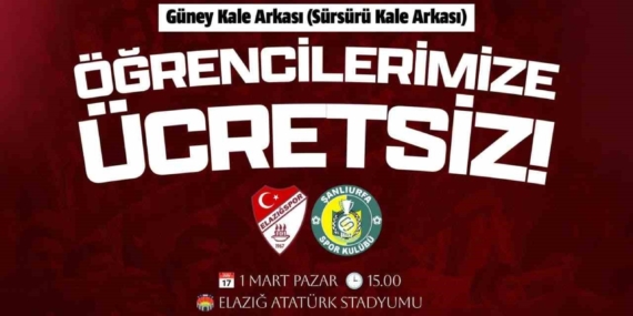 Elazığspor, 17 Yaş Altı Taraftarlara Ücretsiz Bilet Dağıtıyor