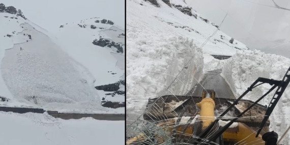 Hakkari’de Düşen Çığ Anları Görüntülendi