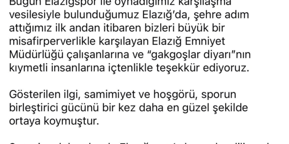 Kepezspor’dan Elazığ’a Övgü Dolu Teşekkürler