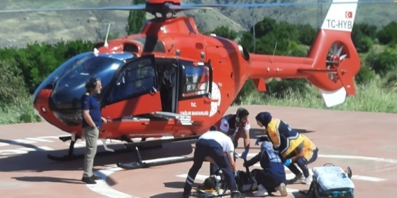 Malatya’da Yaralanan Vatandaş Hava Ambulansıyla Hastaneye Uğurlandı