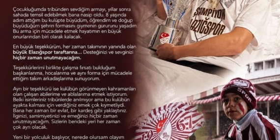 Ahmet Ertuğrul’un Elazığspor’a Duygusal Veda Anı
