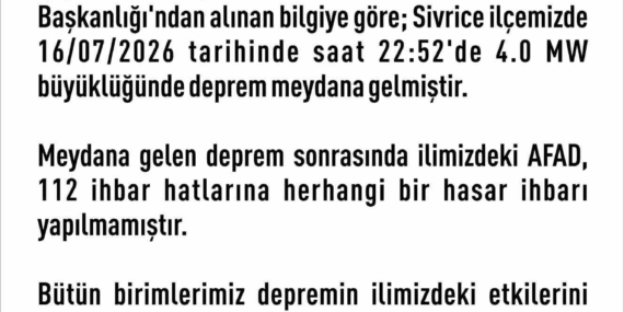 Elazığ Valiliği’nden Önemli Deprem Açıklaması