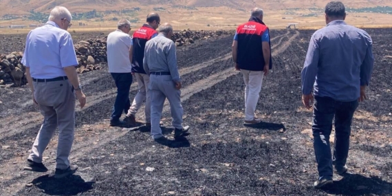 Elazığ’da 70 Dönümlük Ekili Alan Kül Oldu: Hasar Tespit Çalışmaları Başladı
