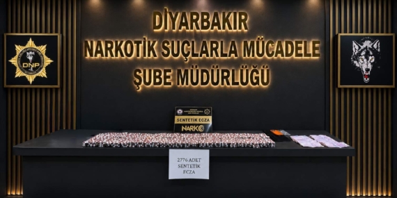 Diyarbakır’da 2 Bin 776 Sentetik Ecza Maddesi Ele Geçirildi ve 1 Kişi Tutuklandı