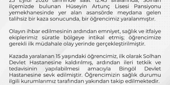 Bingöl Valiliği’nden Asansör Kazası Hakkında Açıklama ve İnceleme Başlatıldı