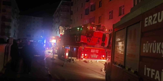 Erzurum’da 6 Katlı Binada Çıkan Yangın Korkuttu