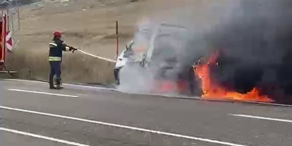 Erzurum’da Seyir Halindeki Çekicide Meydana Gelen Yangın ve Maddi Hasar
