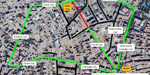 İnönü Caddesi’nden Fuzuli Caddesi’ne Giriş Kapandı