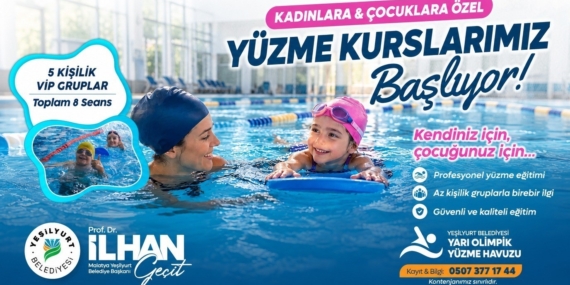 Yeşilyurt Belediyesi Yarı Olimpik Yüzme Havuzunda Yeni Yüzme Kursları Başlıyor