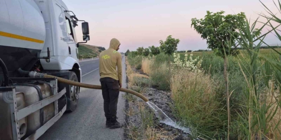 Batman’da Yeşil Kuşak Projesi Kapsamında Meyve Fidanlarına Özenli Bakım